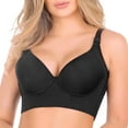 thumbnail image 1 of PEASKJP Lace Bra for Women Full Coverage Lace Plus Size Compression Unlined Bras with Underwire, BK3 C, 1 of 2