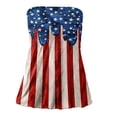 thumbnail image 5 of Dyegold Summer Tops for Women 2023 Trendy, Tube Tops Women Casual Summer American Flag 4th July Shirts Off Shoulder Bandeau Sleeveless Smocked Strapless ​Tanks, 5 of 5