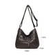 thumbnail image 2 of Bolso bandolera para mujer con doble cremallera | Bolso bandolera de piel vegana de gran capacidad | Correa ajustable para la escuela y viajes | Bolsa organizadora de maquillaje en negro, marrón,, 2 of 6
