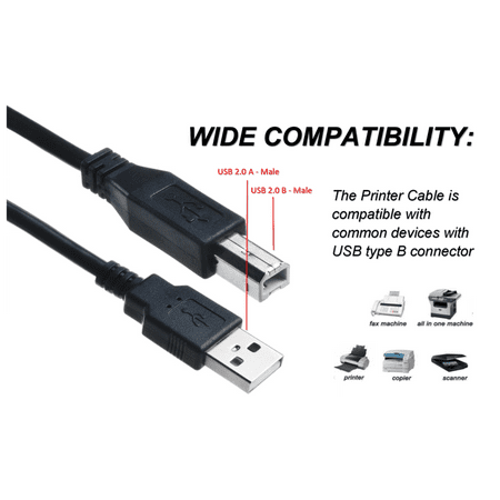 ABLEGRID 6ft USB Cable Laptop PC Data Sync Cord For AMI MUSIK DS5 DSS USB DSD DAC / Headphone Amp Amplifier(with Ferrite
