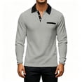 thumbnail image 5 of Fengqque Mens Casual Polo Shirt Summer Short Sleeve Vacation Button Beach Stretchy Golf Shirts Gray M, 5 of 5