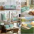 thumbnail image 6 of Gark Green Gradient Striped Outdoor Pillow Covers Set of 2 Modern Minimalist Lines Waterproof Throw Pillow Case Decorative Square Cushion Cover for Patio Couch Garden Balcony, 20"x12", 6 of 9