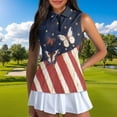 thumbnail image 3 of Aplkyhs Matching Couple Sport Shirts American Flag Butterfly Quarter Zip Golf Tennis Tank Top Women's Matching Hawaiian Golf Shirt for Couple Racerback Design, 3 of 6