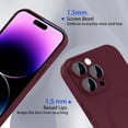 thumbnail image 3 of Magnetic case for iPhone 14 Pro Max Phone Case for Women, Matte Luxury Soft Metallic Luster Design with Camera Lens Protector, Compatible with Magsafe Case for iPhone 14 Pro Max 6.7"-Red Wine, 3 of 14