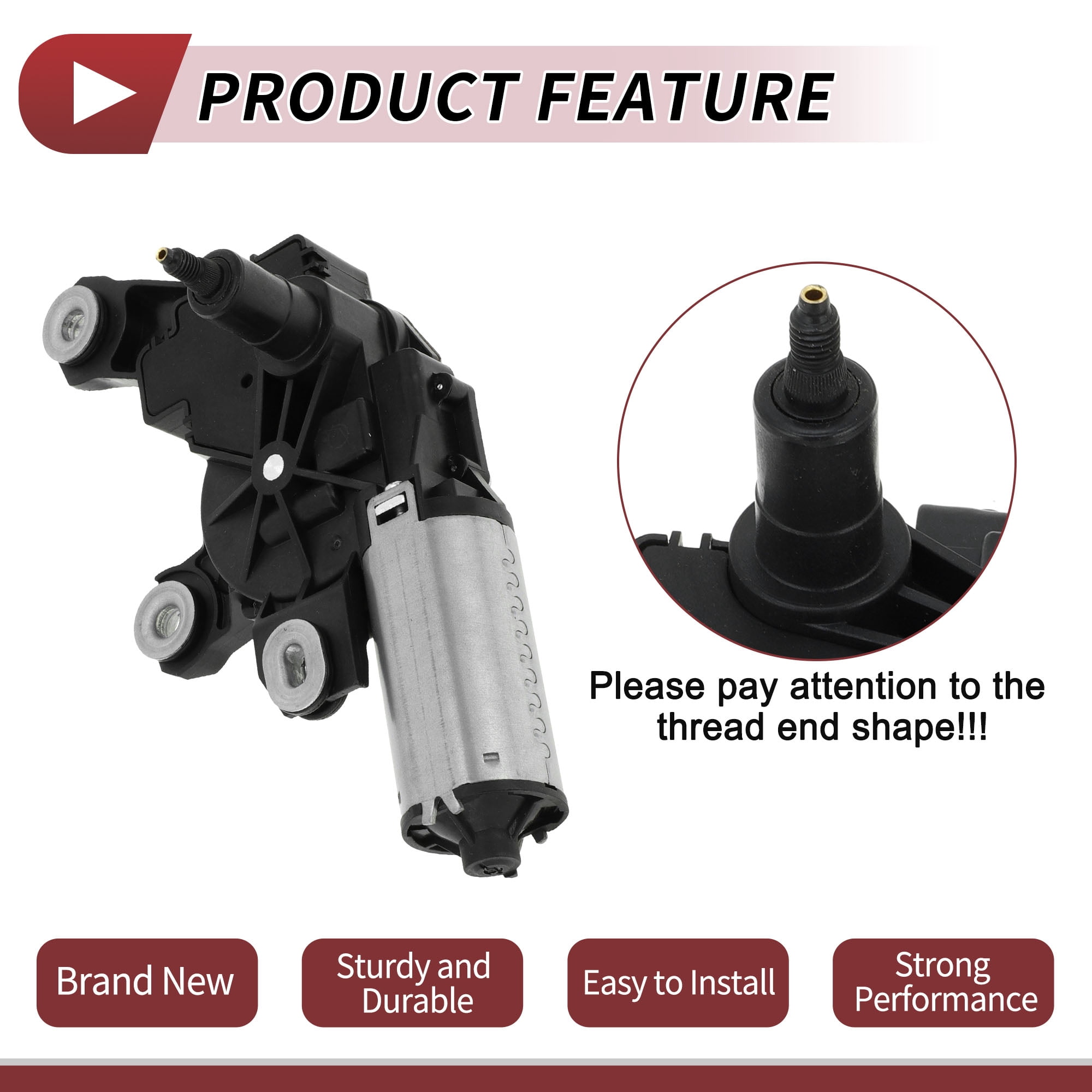 Unique Bargains Windshield Wiper Motor for VW Touareg 2011-2017 Rear Replacement