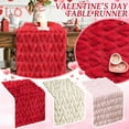thumbnail image 7 of Snfy Soft Plush Faux Fur Jacquard Heart Valentine's Day Table Runner, Seasonal Kitchen Dining Table Decoration for Home Party Decor 13x72 Inch-Red, 7 of 7