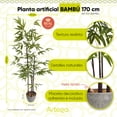 thumbnail image 2 of Planta artificial decorativa Artego con maceta Bambú grande de 170cm para hogar, 2 of 8