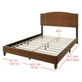 thumbnail image 5 of Home Design Jethro Twin Platform Bed Frame with Nailhead Trim and Faux Leather Upholstery, PU Brown/Vintage Oak, Easy Assembly, 5 of 6