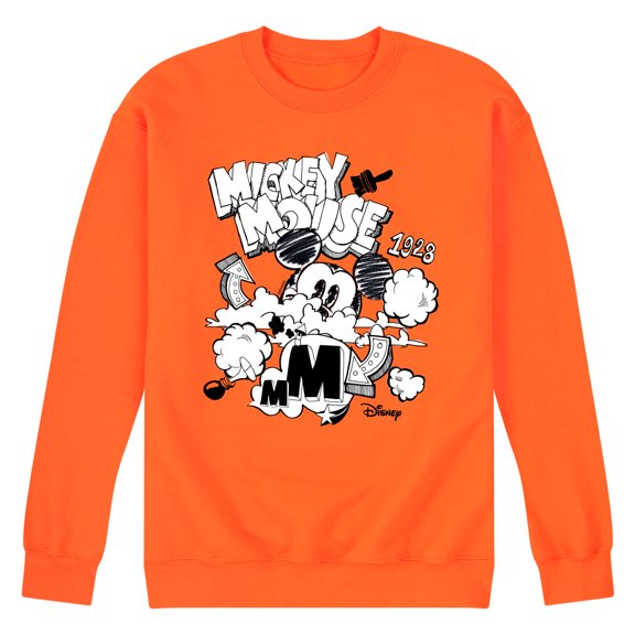 Disney - Mickey Mouse - Doodles & Clouds Sketch - Men's Crew Neck Fleece Pullover