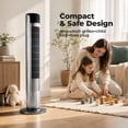 thumbnail image 7 of Alvantor Tower Fan for Bedroom, 60° Oscillating Standing Fan with 28dB Quiet for Sleep, 25ft/s Velocity, 12H Timer, 5 Speeds 4 Modes, Remoter, Bladeless Room Fan for Home, Office, Indoor, 7 of 7