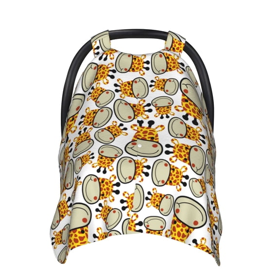 Car Seat Cover Baby - Giraffes Head Breathable Infant Car Seat Cover for Baby Carseat, Lightweight Comfort Baby Essentials Must Haves Newborn Stuff for Girl Boy