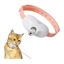 Automatic Cat Collar with LED Light, Interactive Toys for Indoor Cats, Wearable Electronic Collar for Kitten, Rechargeable Cat Laser Collar, Suitable for Interactive Play - (Pink)