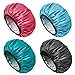thumbnail image 2 of Aquior Bonnet de Douche pour Femmes Réutilisable, Bonnet de Douche Extra Grand pour Hommes, Bonnet pour Cheveux Longs en Satin EVA à Double Couche Imperméable, 4 Pcs, 2 of 4
