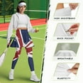 thumbnail image 6 of COEQINE Women Elastic Tennis Skirted Legging with Pockets Union Jack Pattern Ruffle Pleated Yoga Skirts with Leggings for Women High Waist Comfy Golf Pickleball Leggings, 2XL, 6 of 7