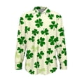 thumbnail image 5 of TaTaai Women St. Patrick's Day Long Sleeve Shirt Ladies Fashion Printed Round Neck Casual Top Lightweight Soft Polyester Blouse for Daily Party Work Vacation All Seasons Wear Gift, 5 of 5