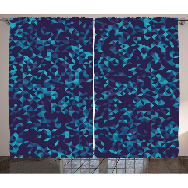 Navy And Teal Curtains 2 Panels Set, Navy And Teal Curtains
