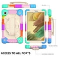 thumbnail image 6 of Kids Case for Samsung Galaxy Tab A7 Lite 8.7 inch 2021 Release, Allytech 360 Degree Swivel Stand Heavy Duty Rugged Shockproof Case with Hand/Shoulder Strap Case for SM-T220/T225, Colorful Beige, 6 of 6