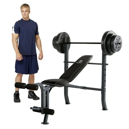 Marcy Standard Bench with 100 lb Weight Set, MD-2082W