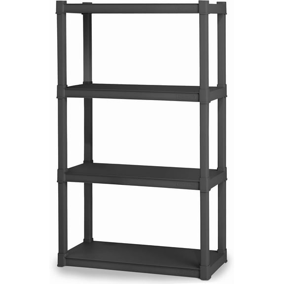 WSSYzyzf 4 Shelf Unit Heavy Duty Shelving Storage Rack Plastic Organizer Shelves for Kitchen Bathroom Garage Utility Rack Durable Easy Assembly