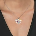 thumbnail image 3 of Gem Stone King Two Tone Purple Amethyst White Moissanite Swiss Blue Topaz `Forever in My Heart` Engraved Pendant Necklace for Women (1.39 cttw, Heart Shape 5MM, 18 inch Chain), 3 of 3