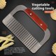 thumbnail image 4 of 2X Herramienta de Corte Arrugado de Acero Inoxidable Cortador de Patatas Fritas Rebanador de Zanahoria con Manejar de Madera Cuchillo de Corte Vegetal para Alimentos, 4 of 5