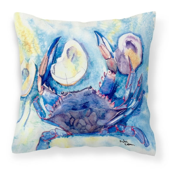 Carolines Treasures 8042PW1414 Crab Decorative Canvas Fabric Pillow, 14Hx14W, multicolor