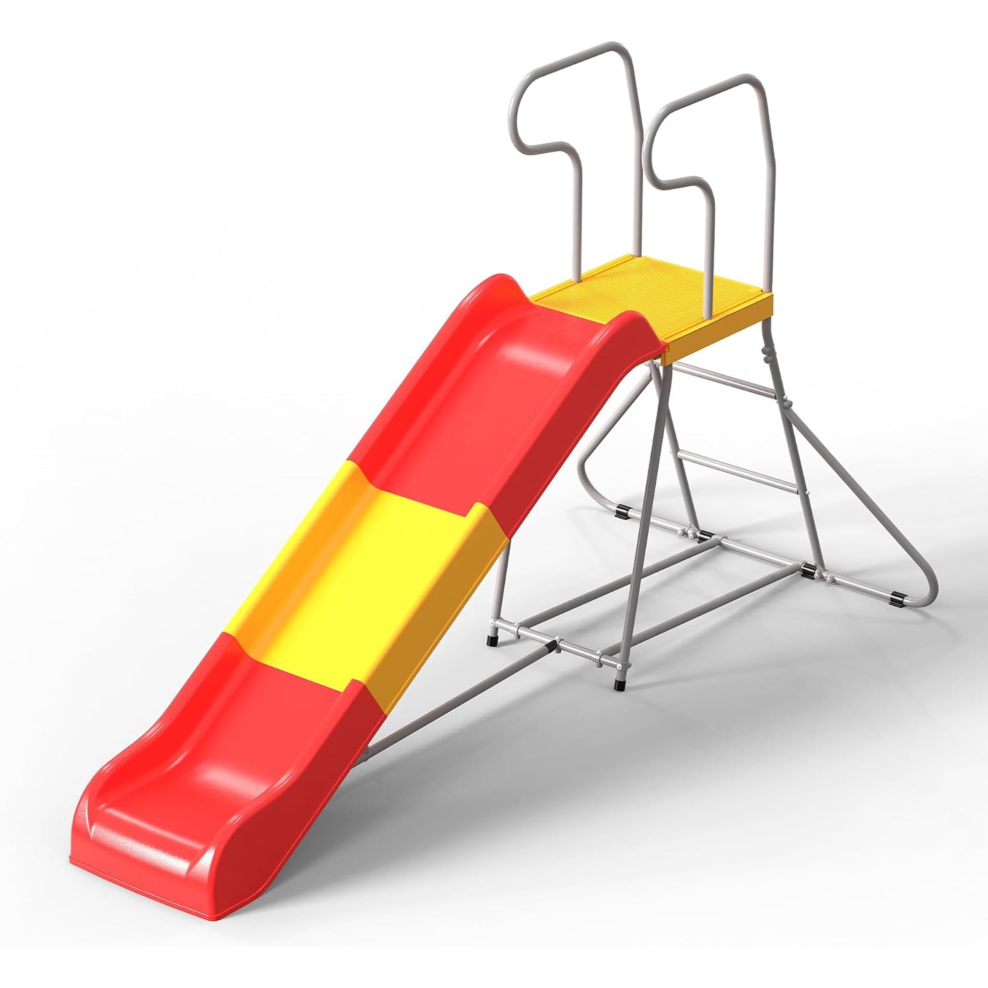 2-in-1 Kids Climbing Slide for Ages 3-8 – 76.4” Smooth Slide Track with Anti-Slip Steps Sturdy Construction Easy Assembly Indoor Outdoor Backyard Playground Climber Red