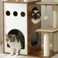 thumbnail image 6 of Pefilos 42" Cat Tree House for Multiple Cats, Cat Tower with Double Spacious Condos Perch, Hammock, Kittens Activity Centre, Brown, 6 of 12