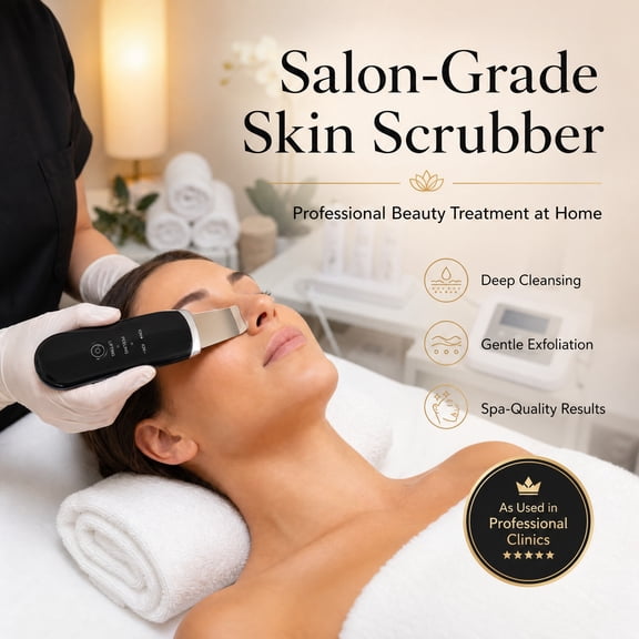Ginpey Ultrasonic Facial Skin Scrubber, Skin Spatula Blackhead Remover, Pore Cleanser Electric Facial Deep Cleansing Tool