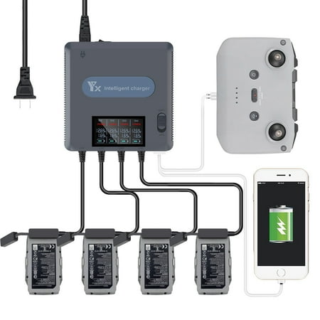 

3pcs* Toys For 5+ Year Old Girls Compatible With Mavic Air 2 And Air 2S Battery Charger Hub With LCD Display 6 In 1 Quick Battery Charger Charging Accessories New Years Toys Gift