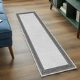 thumbnail image 4 of Gray Geometric 2x6 Kitchen Runner Rug, Black Greek Key Design Burlap Modern Art Non-Skid Rubber Backing Large Rectangle Rugs - Living Room Bedroom Home Office, Indoor Floor Mat Carpets Washable Rug, 4 of 9