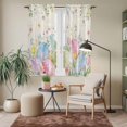 thumbnail image 6 of Easter Eggs Kitchen Curtains 63 Inch Length, Spring Daisy Eucalyptus Leaves Vintage Tiers Curtains for Living Room Berdoom Bathroom, Light Filtering Drapes Window Treatment 2 Panels 42"Wx63"L, 6 of 8