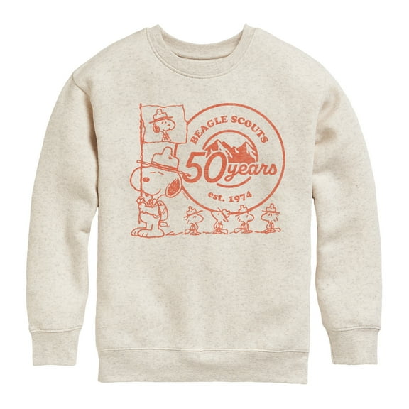 Peanuts - Snoopy Flag Logo - Toddler & Youth Crewneck Fleece Sweatshirt