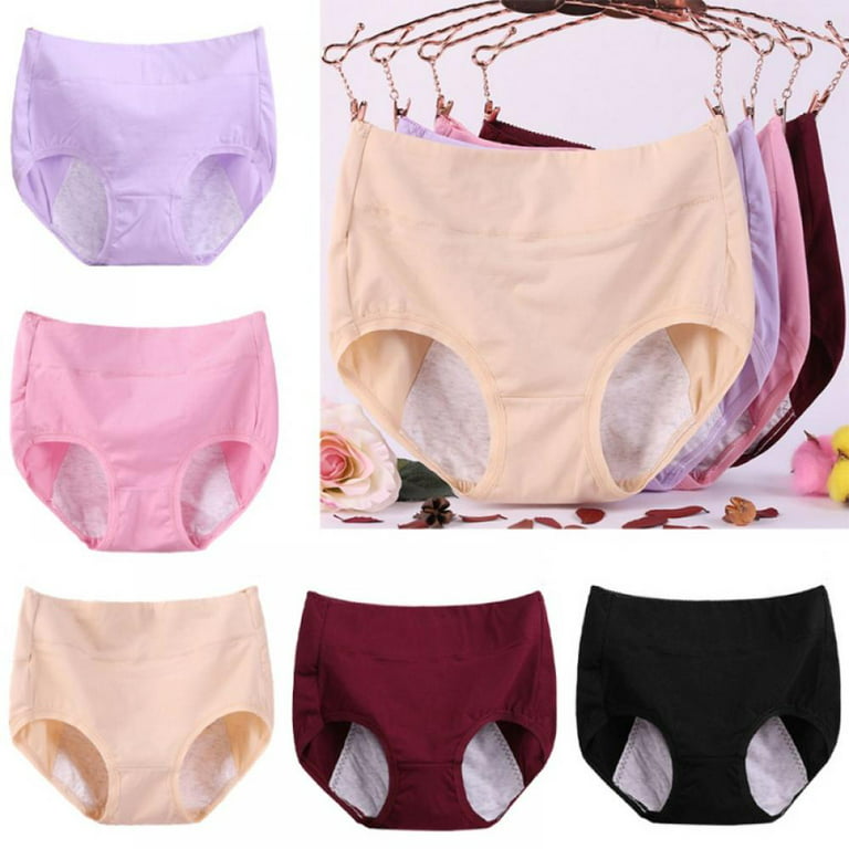 LEEy-world Cotton Underwear for Women High Waist Leakproof Underwear For Women  Plus Size Panties Leak Proof Menstrual Panties Physiological Pants Green,L  