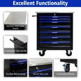 thumbnail image 6 of 7 DRAWERS MULTIFUNCTIONAL TOOL CART WITH WHEELS-BLACK BLUE, 6 of 17