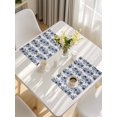 thumbnail image 5 of Blue Floral Placemats Set of 6, Abstract Watercolor Flower Leaf Plant Placemats for Dining Table, Place Mats for Kitchen Tabletop, Waterproof Wipeable Dining Table Mats Set, 5 of 9