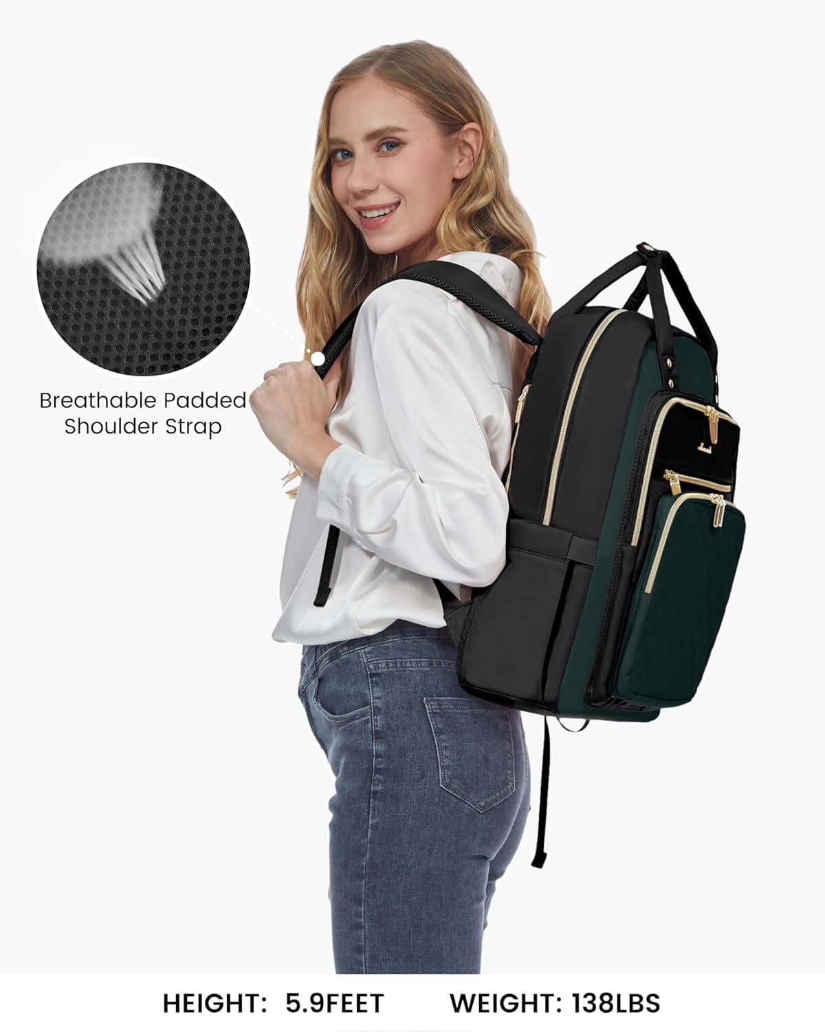 Lovevook Laptop Backpack Purses for Women,Nurse Teacher College Work Study Commuter Bag with 15.6 inch Laptop Compartment,Lightweight Travel Casual Daypacks With USB Port