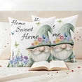 thumbnail image 3 of Spring Gnomes Outdoor Waterproof Pillow Covers, Watercolor Botanical Floral Buffalo Plaid Decorative Square Throw Pillowcase Sofa Cushion Sham for Patio/Couch/Chair, 18"x18" 2 Pack, 3 of 8