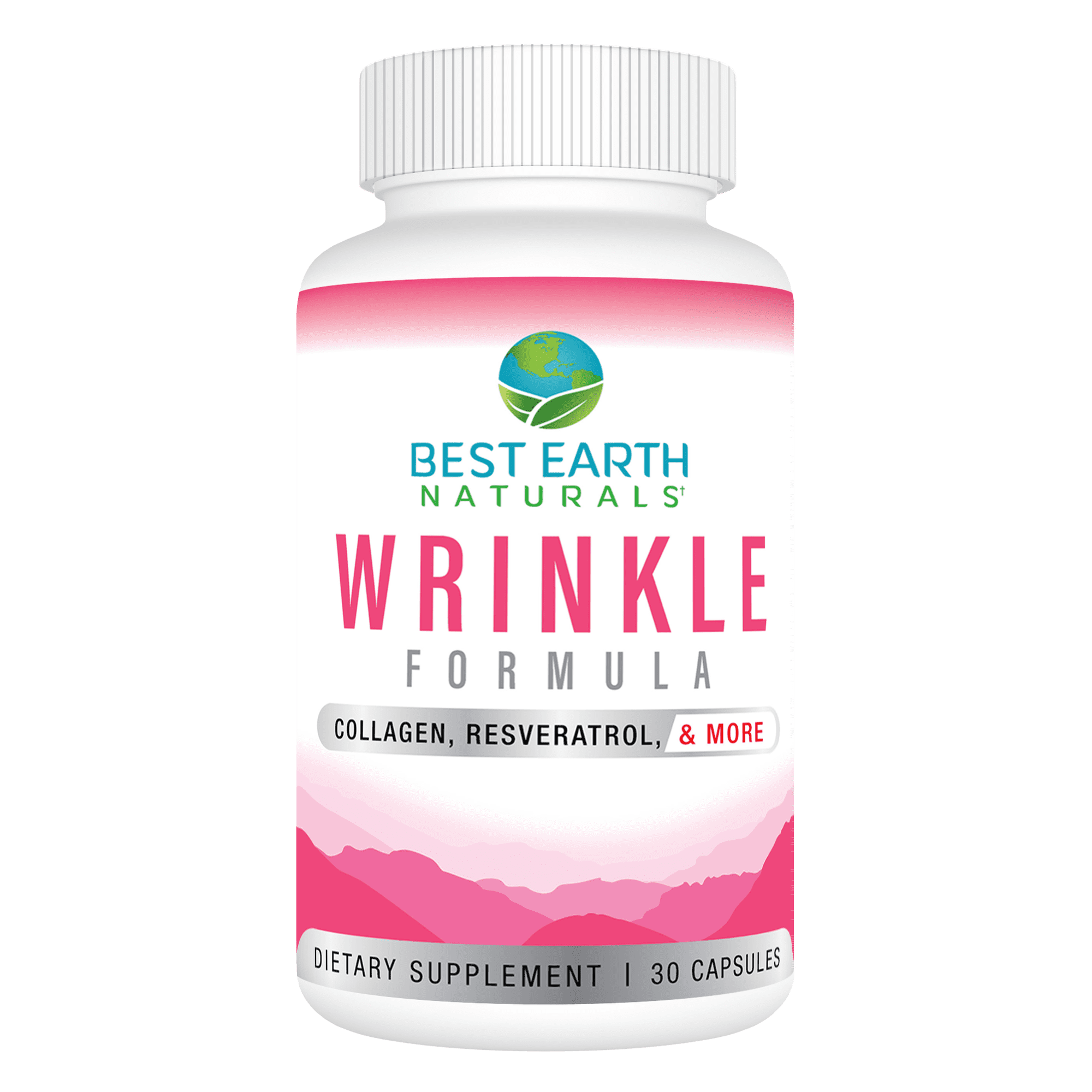 Best Earth Naturals Wrinkle Formula, Collagen, Resveratrol, Hyaluronic Acid and Antioxidants, 30 Ct