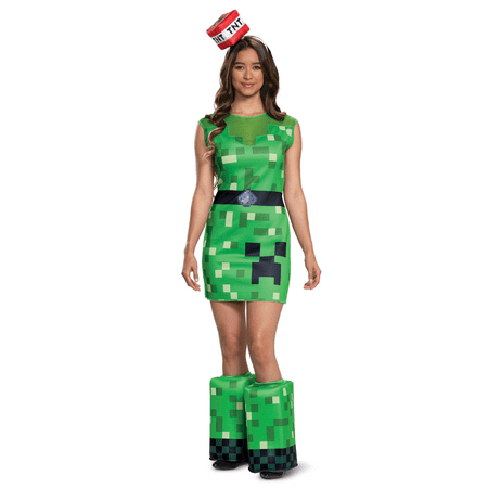 Creeper Womens Adult Minecraft Video Game Halloween Costume