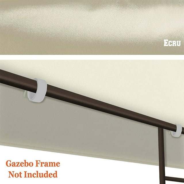 Gazebo Top Replacement Outdoor Patio Umbrella Cover Replacement Top Polyester Canopy Waterproof Polyester Canopy Gazebo Replacement Sunshade Canopy, Beige