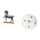 thumbnail image 5 of Figura de caballo, escultura animal, reloj de pared coleccionable, material de resina, decorativo, redondo, diseño silencioso sin , adecuado par, 5 of 8