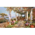 thumbnail image 2 of Obuchovsky, Yury 14x10 Black Ornate Wood Framed with Double Matting Museum Art Print Titled - Terrace on Island Capri, 2 of 4