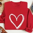 thumbnail image 6 of Dolkfu Womens Shirt Love Heart Valentine's Day Red Crewneck Sweatshirts Pullover Long Sleeve Long Sleeve Womens Tops L, 6 of 6