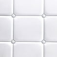thumbnail image 3 of LammaLoe Faux Leather Button Square Tufted Full Headboard with Adjustable Height, White, Full, 3 of 6