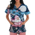 thumbnail image 4 of Garbnen Christmas Scrubs Tops for Women V Neck Short Sleeve Women's Tops, Tees & Blouses Winter Fall Xmas Print Nursing Scrubs with Pockets S-5xl, 4 of 4