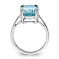 thumbnail image 2 of Sterling Silver Rhodium Light Swiss Blue Topaz Diamond Ring, 2 of 5