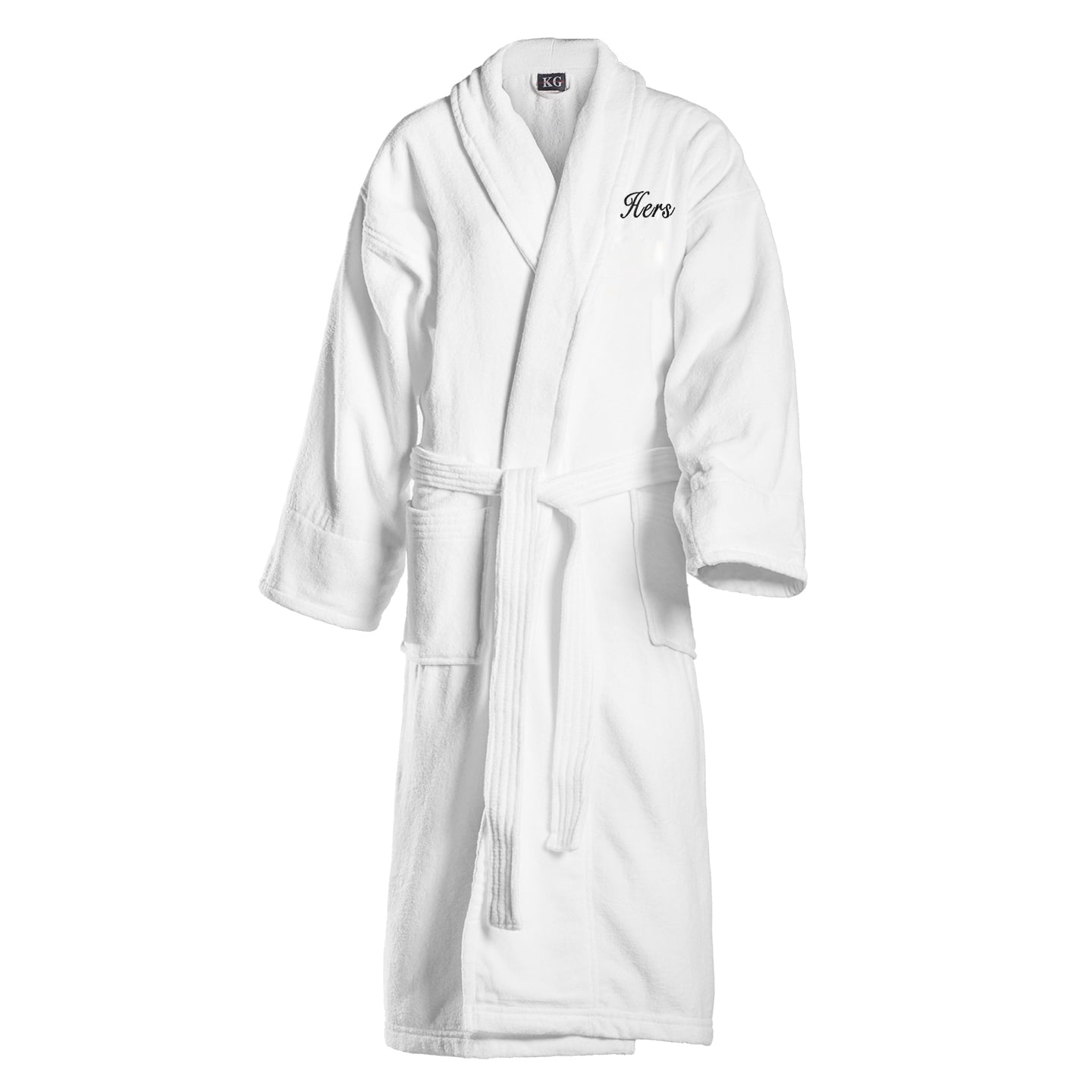 Kaufman - Embroidered Velour Bathrobe - 100% Cotton (Hers) - Walmart.com