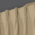 thumbnail image 2 of Kotton Culture Double Pinch Pleated Curtains with Tiebacks & Hooks 100% Blackout Thermal Insulated Room Darkening Window Curtains for Dining Room, Bedroom, Office (1 Panel, 52x72, Beige), 2 of 10