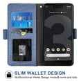 thumbnail image 2 of Compatible avec Google Pixel 3 Étui Portefeuille en Cuir à Rabat Porte-Cartes Support Accessoires pour Cellulaire Porte-Monnaie Fente pour Pièce d'Identité de Crédit Étuis de Téléphone pour Pixel1 Femmes Hommes Bleu, 2 of 5